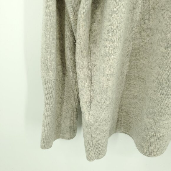 J. Crew Cashmere Boyfriend V-neck Relaxed Fit Sweater M Heather Beige/Grey - Picture 10 of 13
